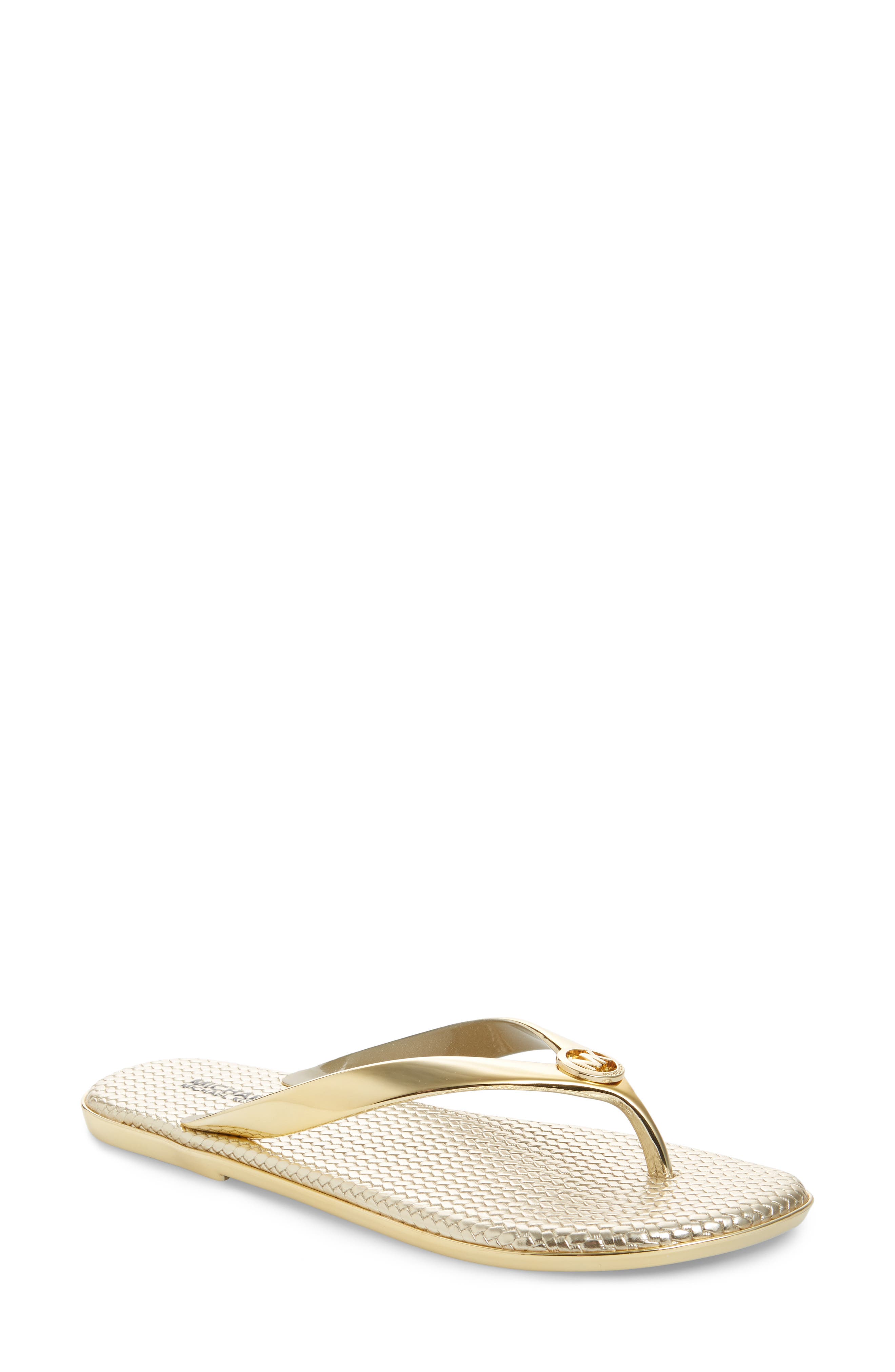 michael kors jet set jelly flip flops black