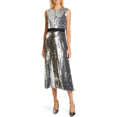 Stella Mccartney Popover Sequin Silk Midi Dress