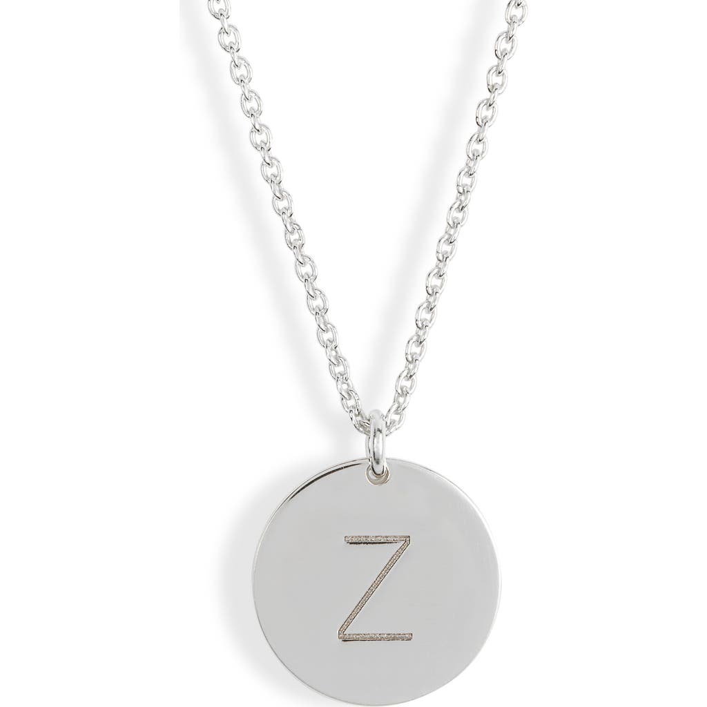 Meshmerise Initial Disc Pendant Necklace In White-z