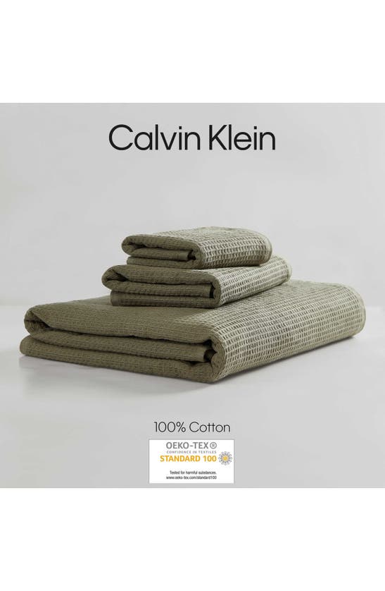 Shop Calvin Klein Eternity Cotton Bath Essentials In Dusty Green