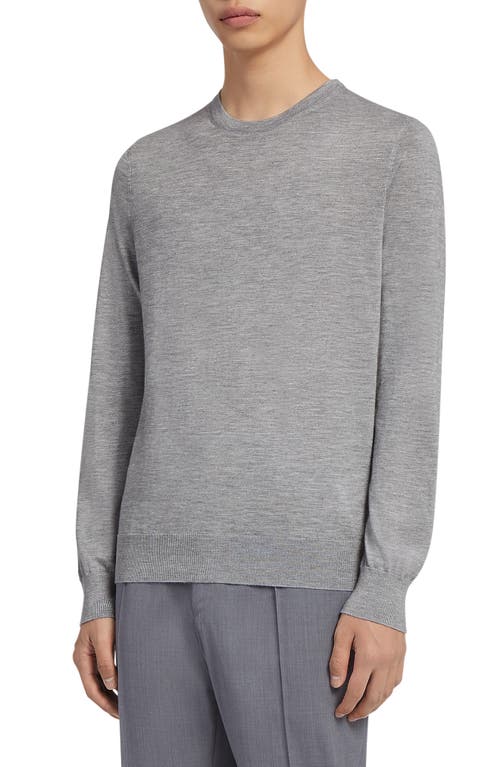 ZEGNA Baby Island Cotton & Cashmere Crewneck Sweater Lt Gry Sld at Nordstrom, Us