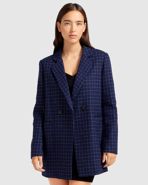 Shop Belle & Bloom Cambridge Oversized Wool Blazer In Blue