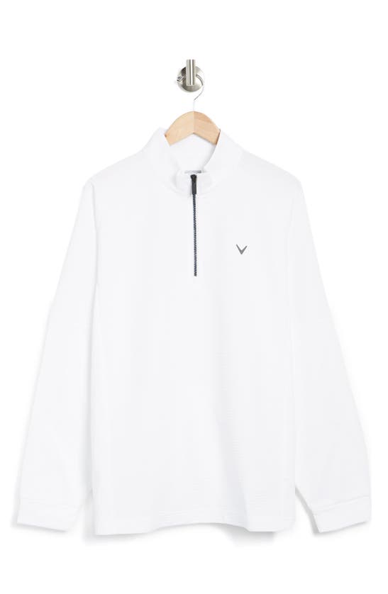 Callaway Golf Ottoman Tech Fleece 1/4 Zip Pullover In Bright White