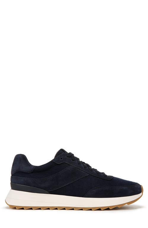 Shop Vince Edric Mixed Media Sneaker In Night Blue