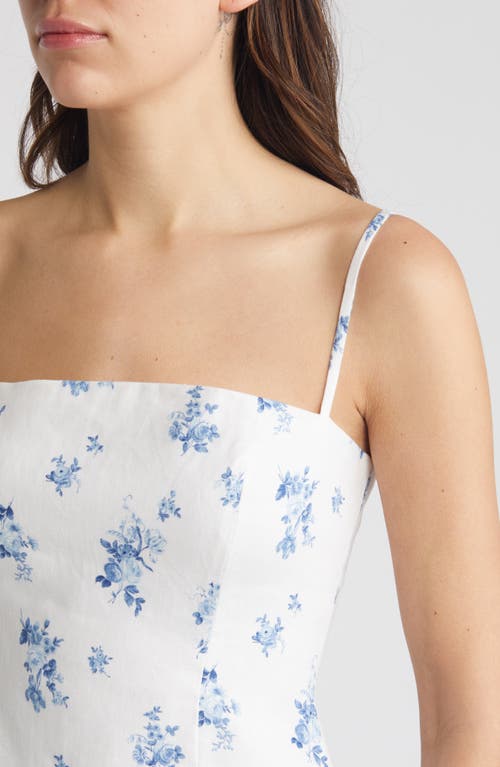 Shop Reformation Overland Floral Linen Camisole In Delicacy