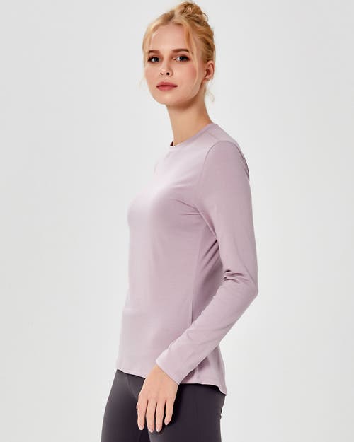 Rebody Active Pima Going Long Sleeve Top In Stone Mauve