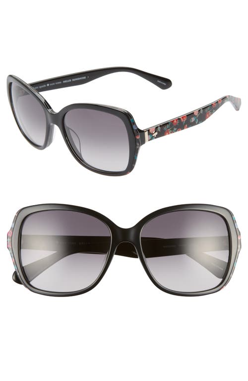 Kate Spade New York Karalyns 56mm Gradient Butterfly Sunglasses In Black