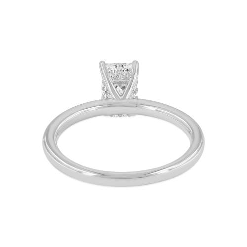 Shop Luvmyjewelry Countess 14k White Gold Emerald Cut Lab Grown Diamond Hidden Halo Engagement Ring