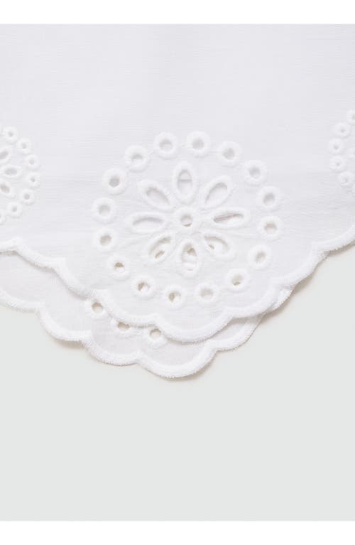 Mango Cotton Eyelet Shorts In White