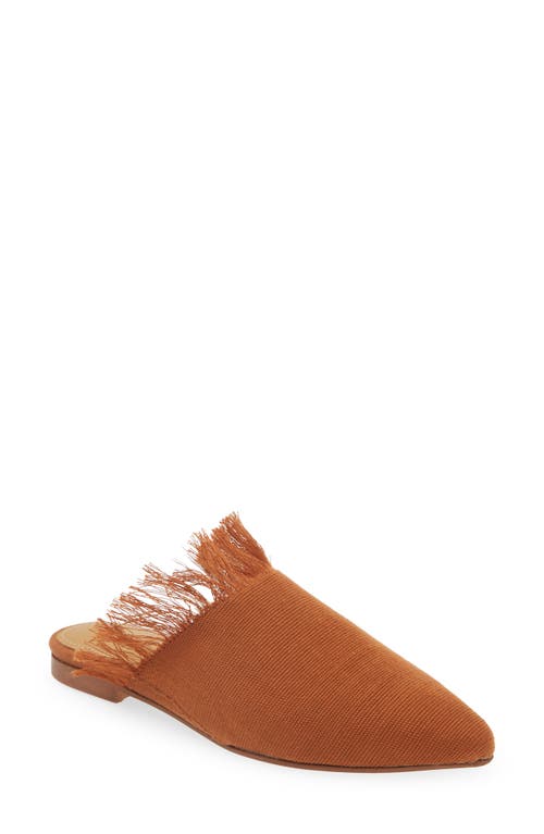 Lokossa Frayed Pointed Toe Mule in Burnt Orange