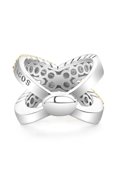 Shop Lagos Caviar Lux Diamond Ring In Silver/diamond