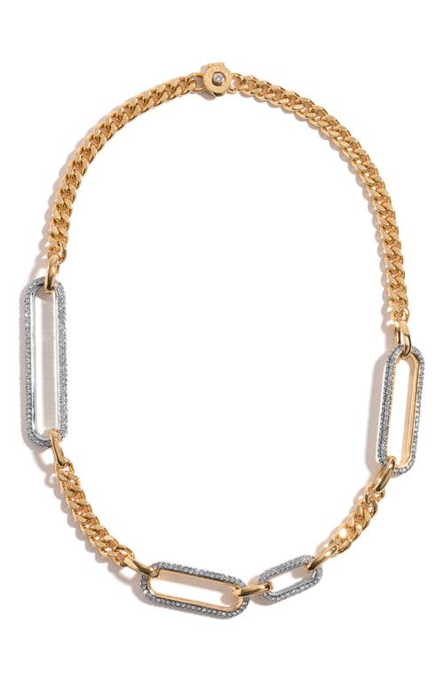 DEMARSON Jinx Pavè Crystal Chain Necklace in Gold/Pave Crystal