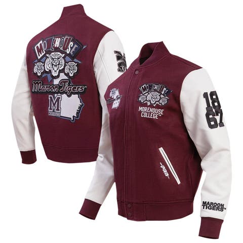 BOSS - Varsity-style leather jacket with tiger graphics