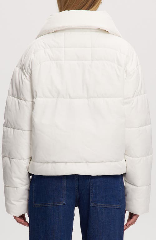 Noize Crop Puffer Jacket In White