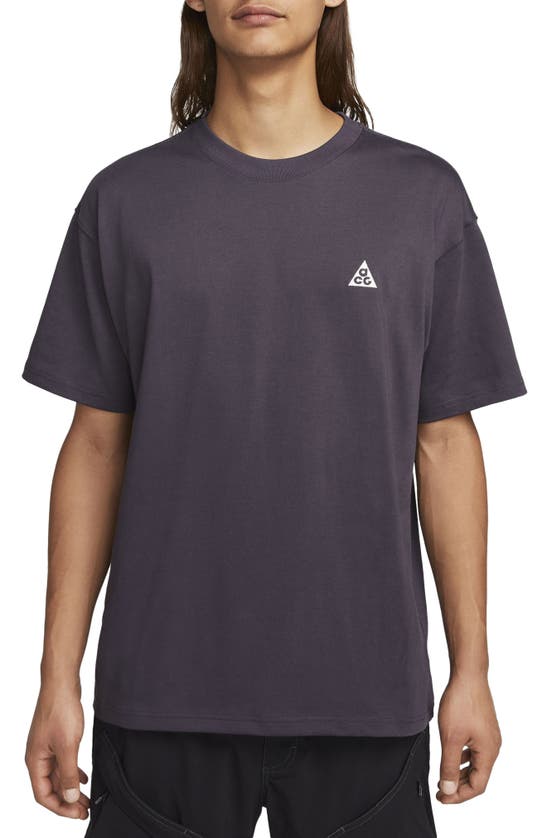 Nike Nrg Acg Logo-embroidered Jersey T-shirt In Grey