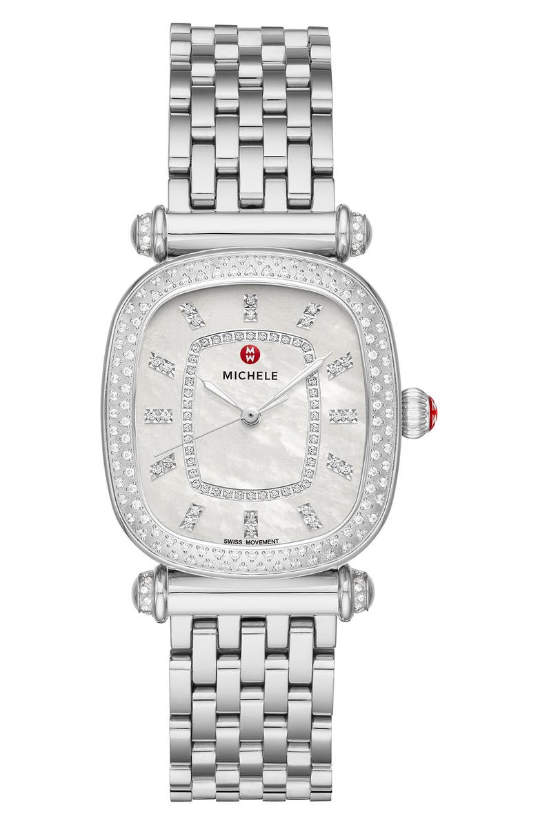 Michele Caber Isle Diamond Dial Diamond Watch Head Bracelet 32mm Nordstrom