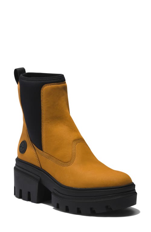 Timberland Everleigh Platform Chelsea Boot Wheat Nubuck at Nordstrom,