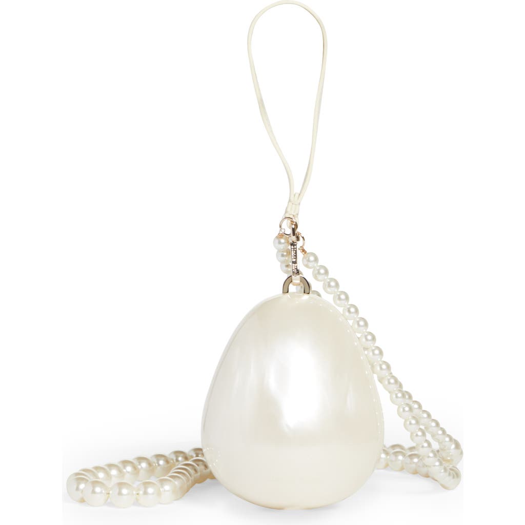 Simone Rocha Micro Imitation Pearl Top Handle Bag In Pearl/pearl