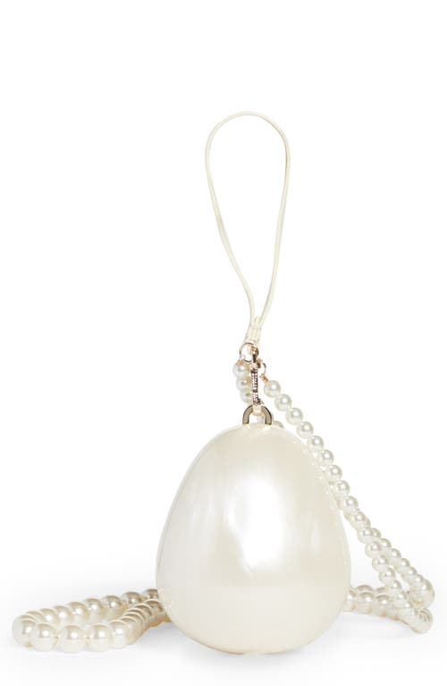 Shop Simone Rocha Micro Imitation Pearl Top Handle Bag In Pearl/pearl