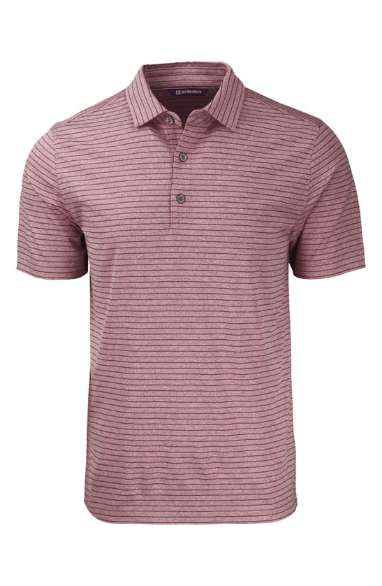 CUTTER & BUCK CUTTER & BUCK FORGE HEATHER STRIPE RECYCLED BLEND POLO