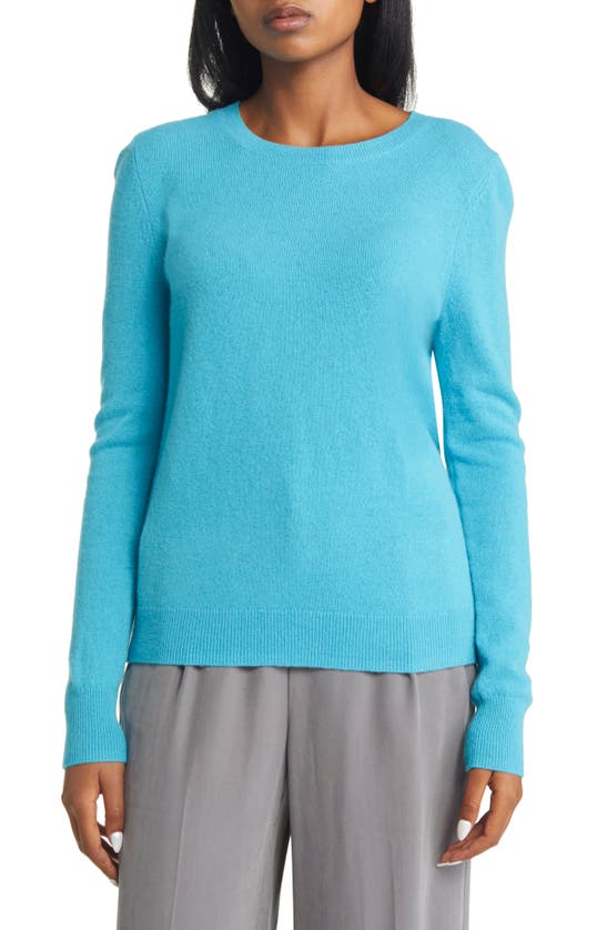 Nordstrom Cashmere Crewneck Sweater In Blue Resort Heather