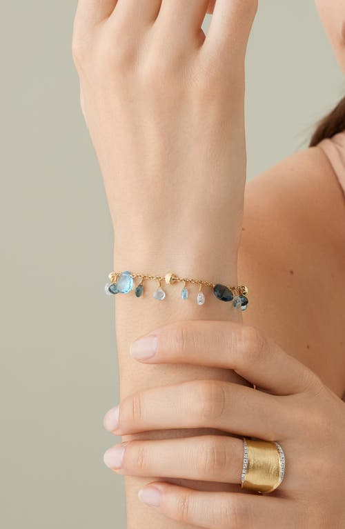Marco Bicego 18k Yellow Gold Paradise Topaz Swiss Blue & London Blue Topaz Dangle Bracelet In 18k Yellow Gold