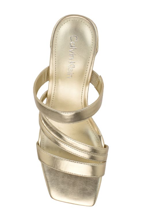 Shop Calvin Klein Pretty Slide Sandal In Gold