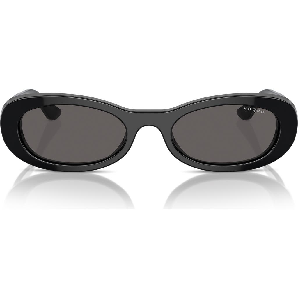 Vogue 53mm Oval Sunglasses In Black/black Smoke
