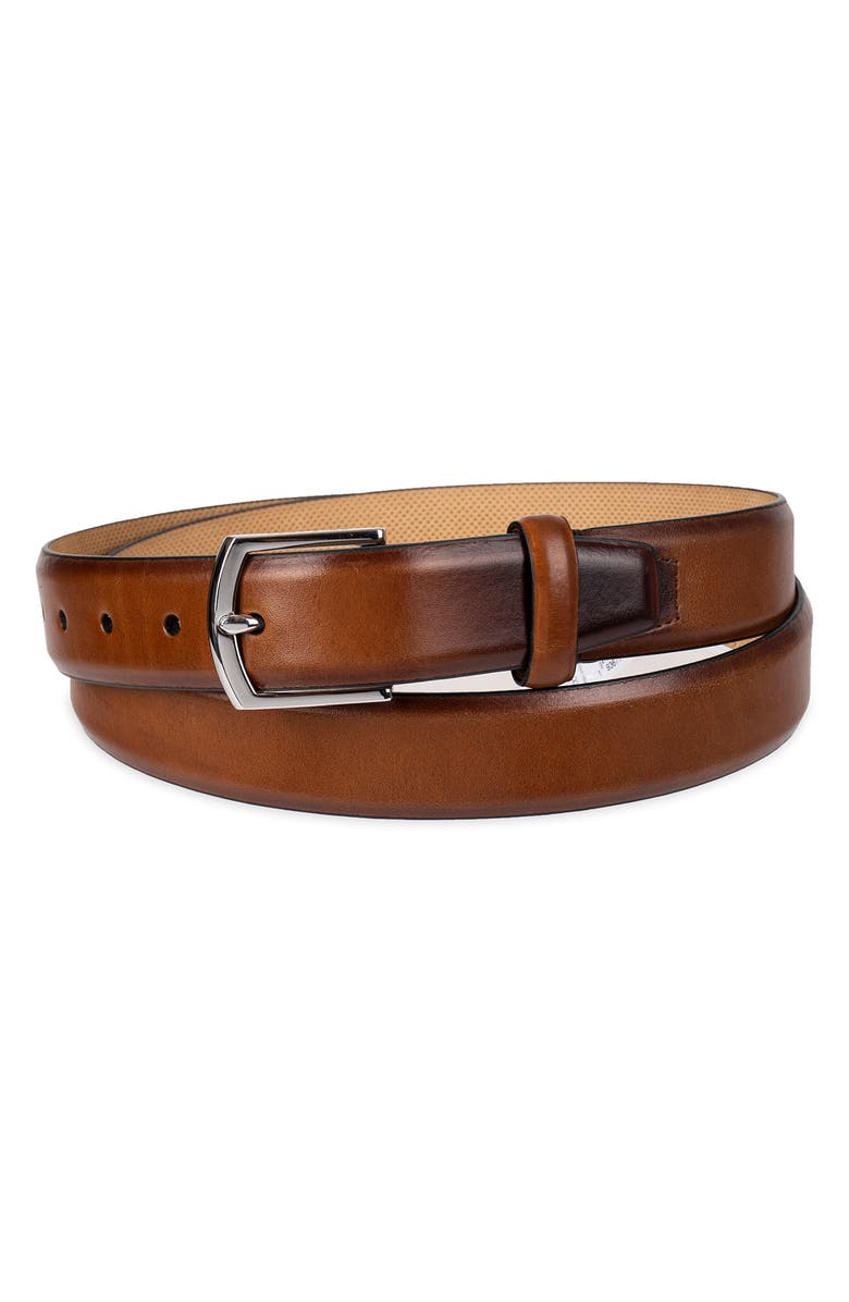 Cole Haan Lewis Burnished Leather Belt, Alternate, color, British Tan