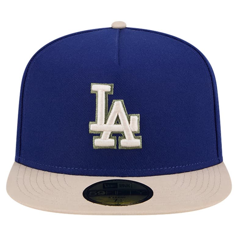 Shop New Era Royal Los Angeles Dodgers Canvas A-frame 59fifty Fitted Hat