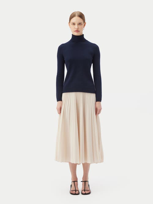 Gobi Cashmere Classic Turtle Neck In Navy