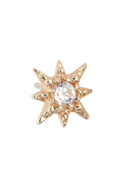 Anzie Moon Crescent Mismatched Stud Earrings In Yellow Gold