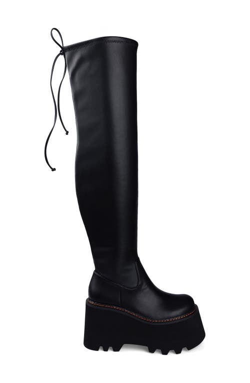 Shop Zigi Blakely Over The Knee Platform Boot In Black Faux O