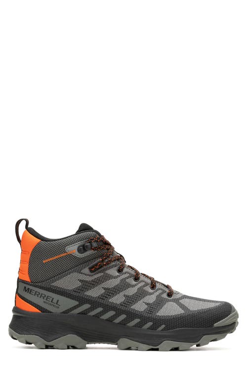 Shop Merrell Speed Eco Waterproof Mid Hiking Shoe In Charcoal/tang