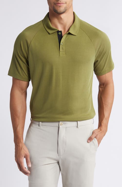 Shop Zella Ace Piqué Performance Golf Polo In Olive Spice