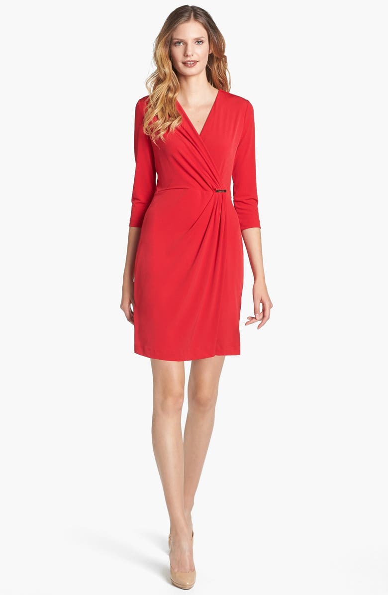 Calvin Klein Jersey Faux Wrap Dress | Nordstrom