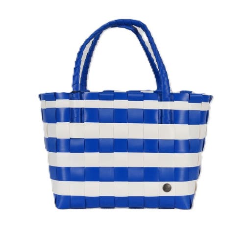 Handed By Paris Spirit Recycled Tote Bags In Cobalt Blue/white