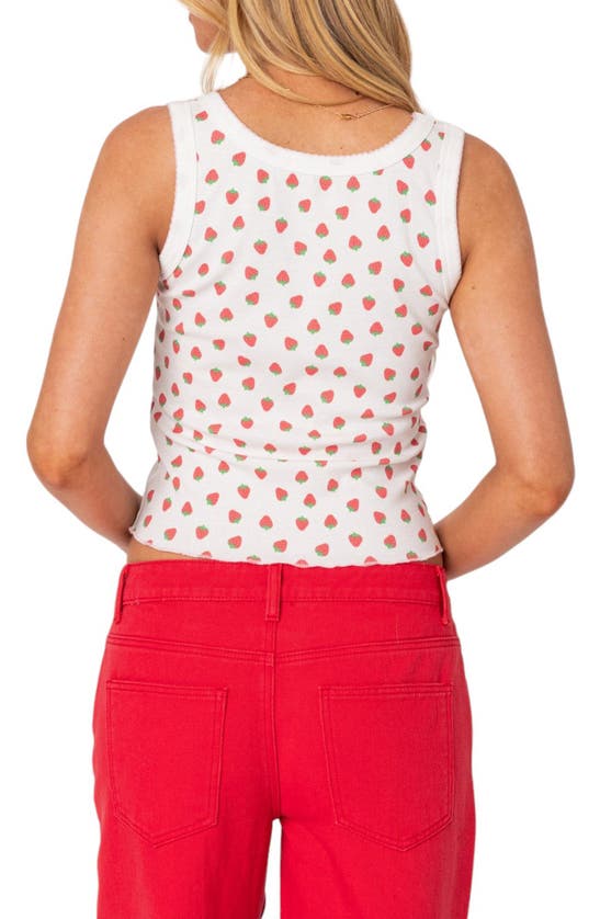 Edikted Berry Cool Print Tank Top In White