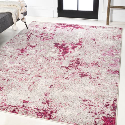 Jonathan Y Contemporary Pop Modern Abstract Vintage Faded Area Rug In Maroon/gray