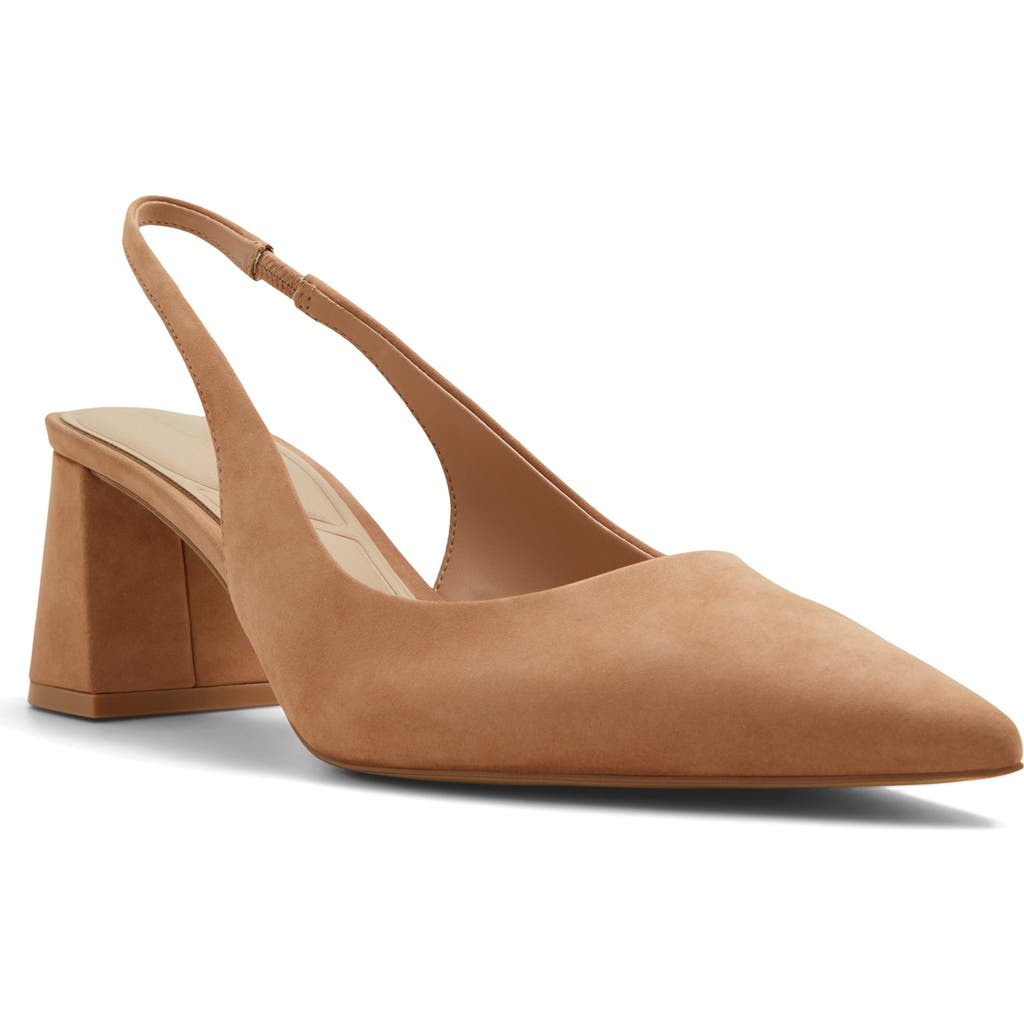 Aldo Uliana Slingback Pointed Toe Pump In Brown