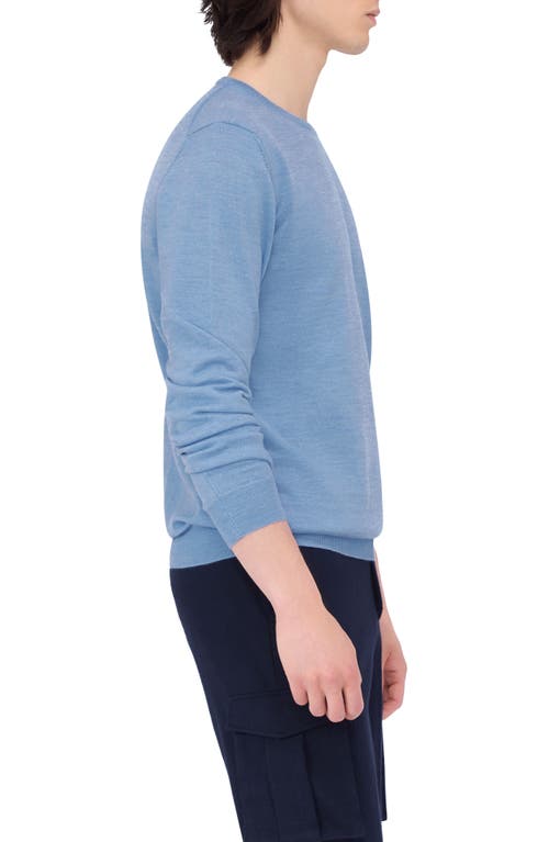 Shop Bugatchi Scott Crewneck Merino Wool Sweater In Air Blue