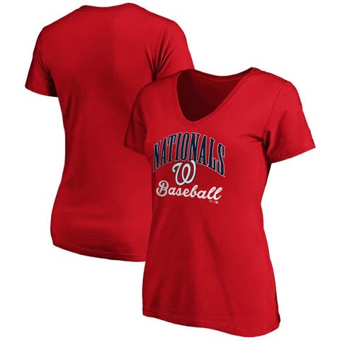 Fanatics Women's Navy Cleveland Indians Victory Script V-Neck Long Sleeve T- shirt