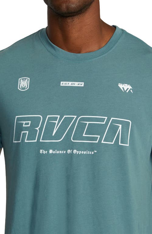 Shop Rvca Big  Club Performance Graphic T-shirt In Pine Grey