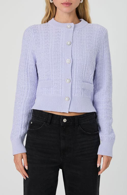 French Connection Metallic Cotton Blend Cardigan In Blue