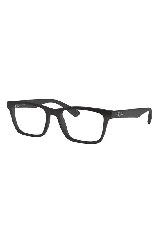 Shop Ray Ban 55mm Square Optical Glasses In Matte Black
