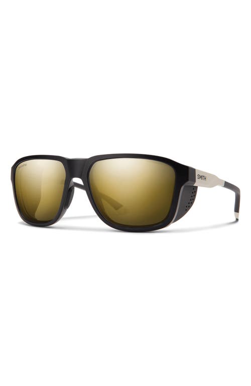 Smith Embark 58mm Chromapop™ Polarized Square Sunglasses In Matte Black/gardenia White