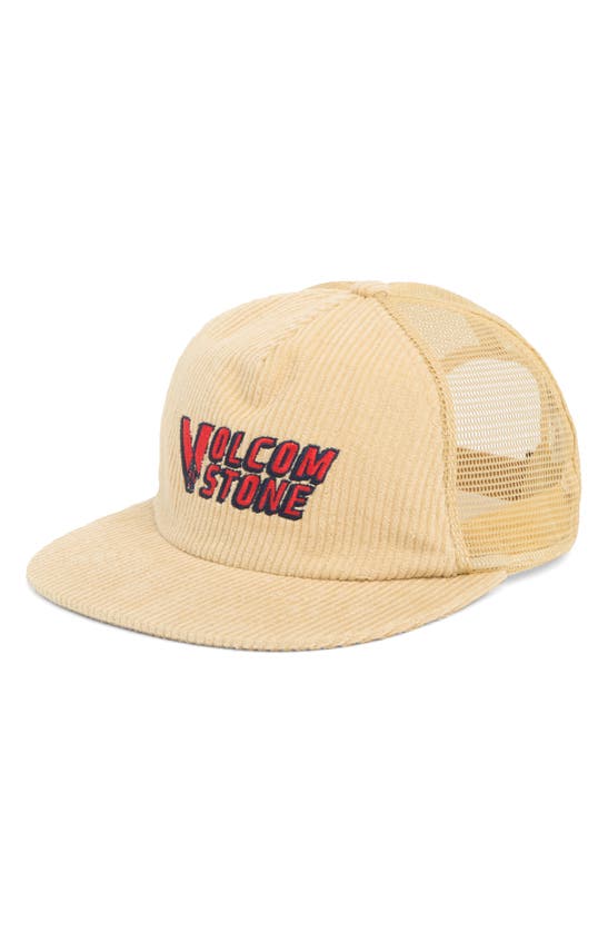 Volcom Stone Draft Cheese Trucker Hat In Straw