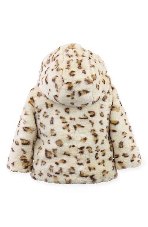 WIDGEON WIDGEON TEDDY LEOPARD PRINT FAUX FUR HOODED JACKET 