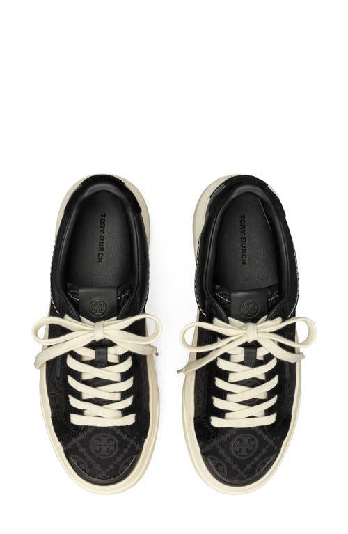 Tory Burch Ladybug T Monogram Low-top Sneakers In Black