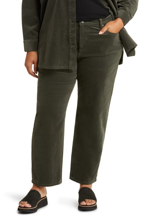 $195 Lysse Women's Brown Stretch Corduroy Leggings Casual Pants Plus Size  XXXL